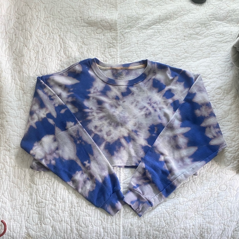 Bleach Dye Cropped Sweatshirt
